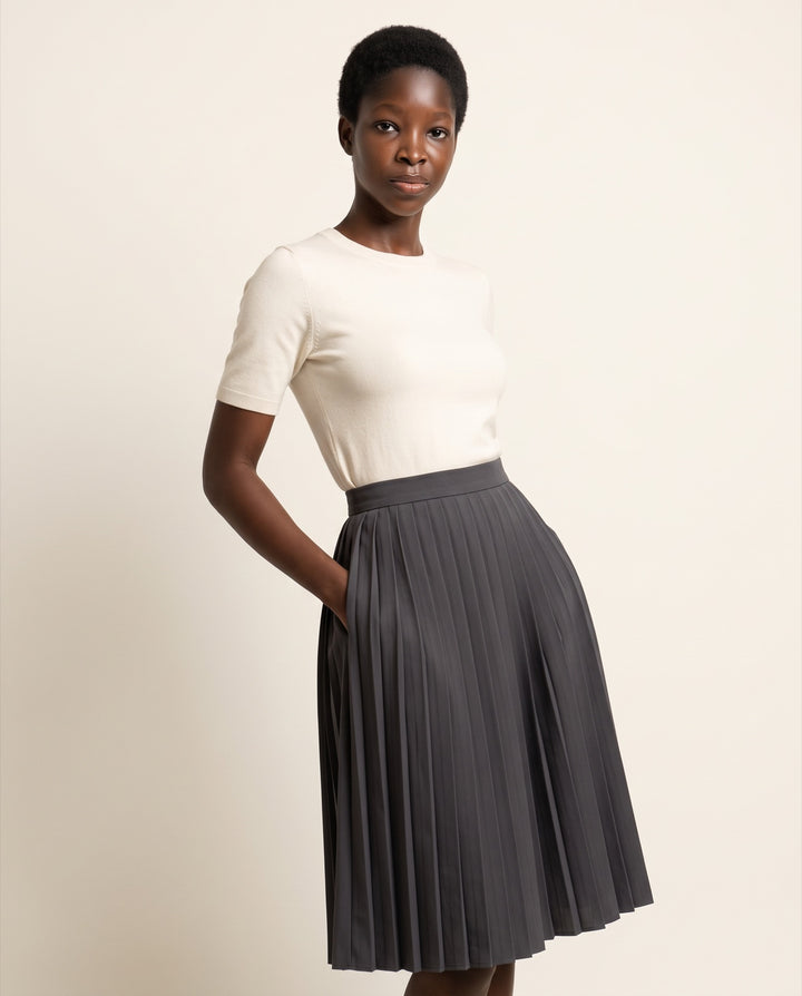 Pleated Midi Skirt