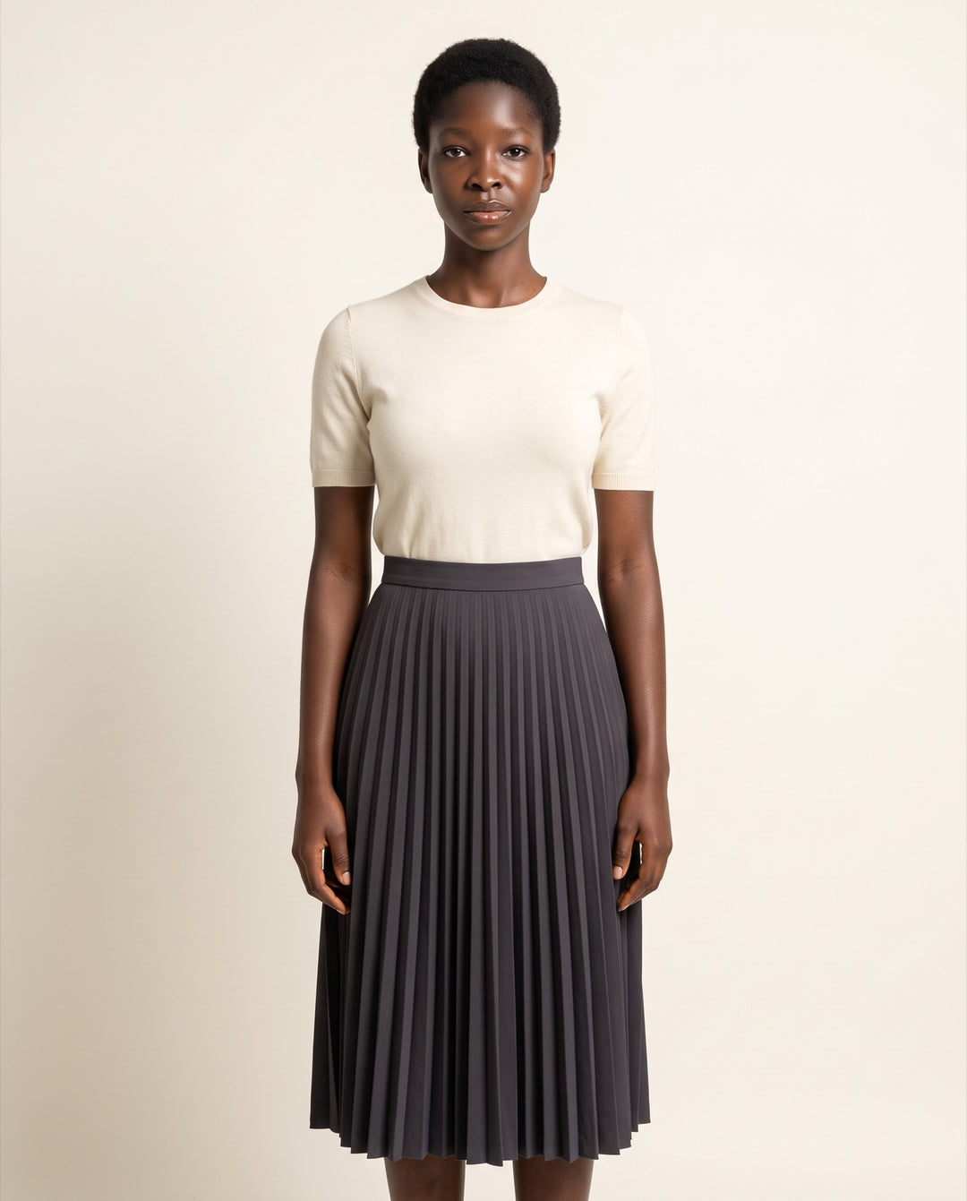 Pleated Midi Skirt