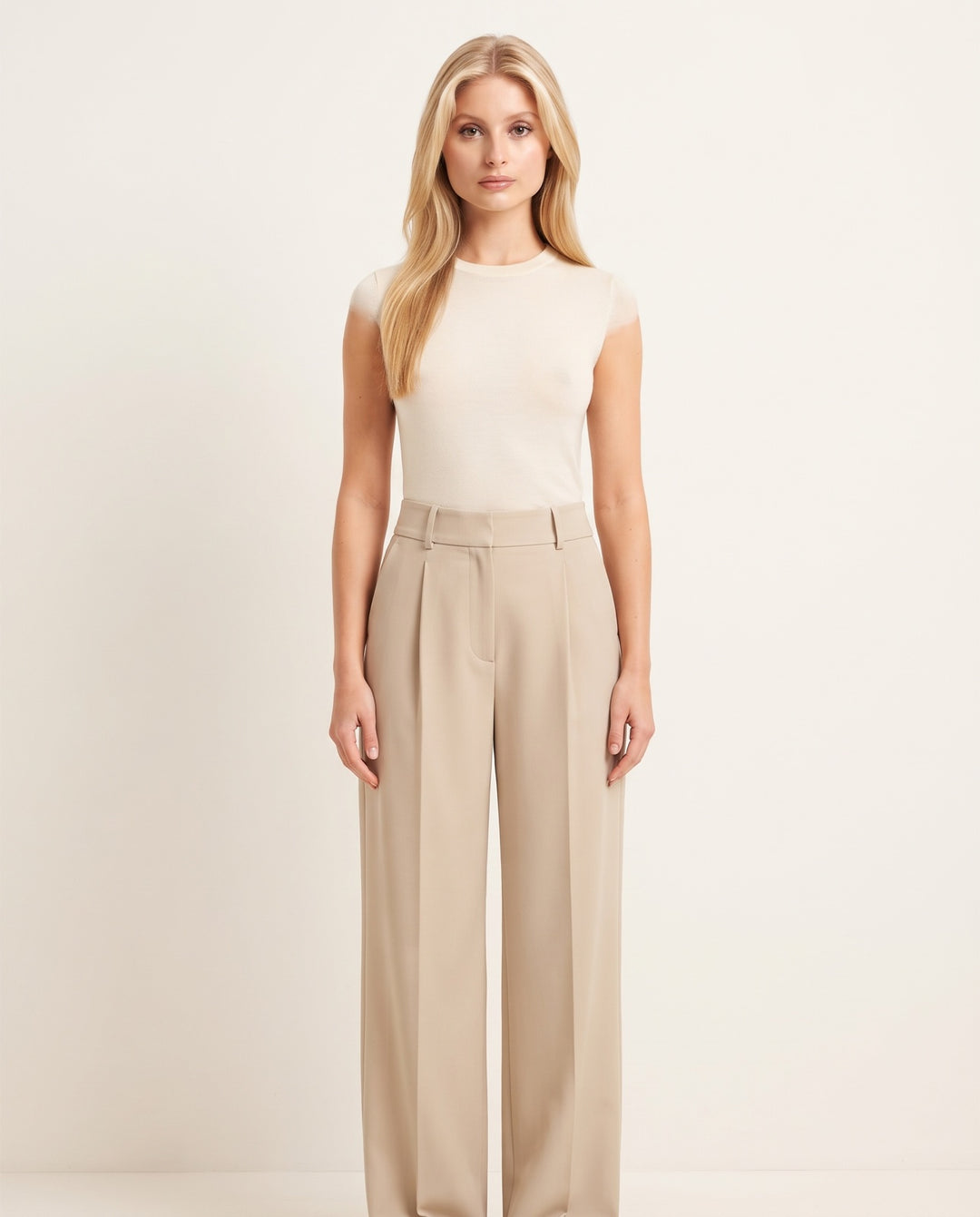 Front-Pleat High-Waist Trouser