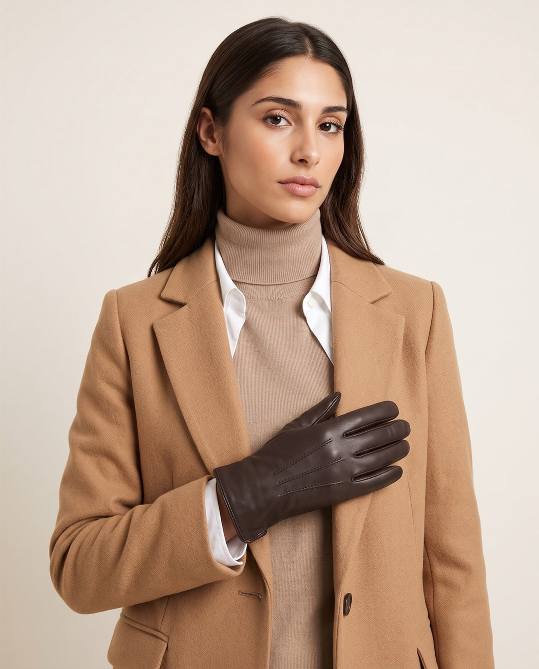 Leather-Look Lined Gloves