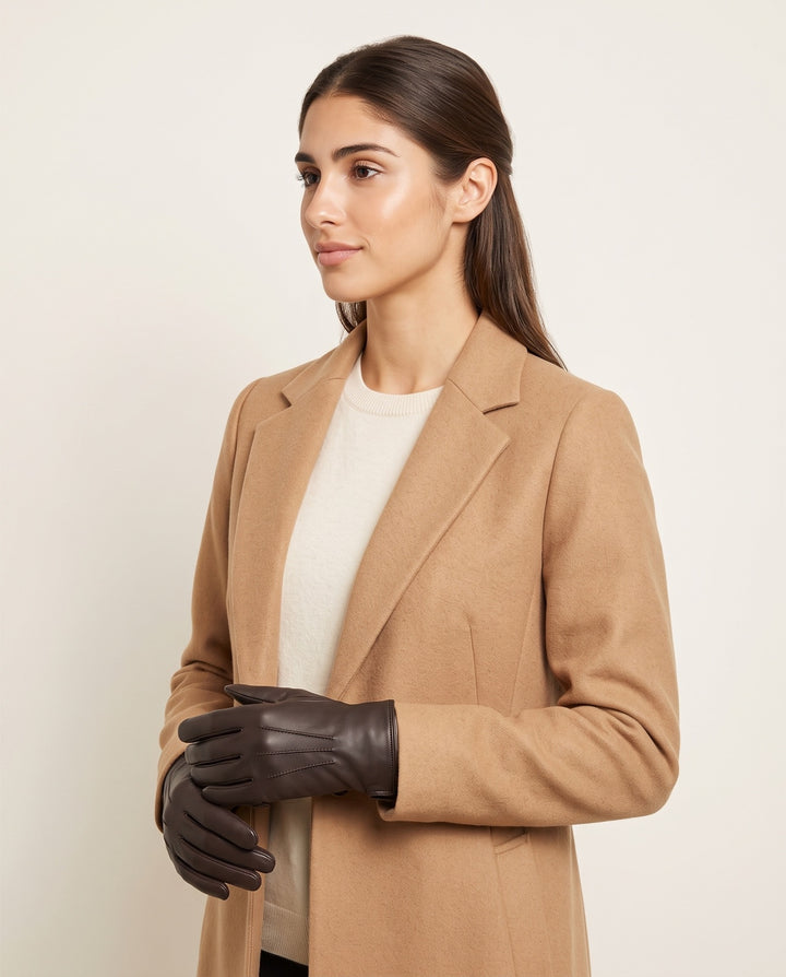 Leather-Look Lined Gloves