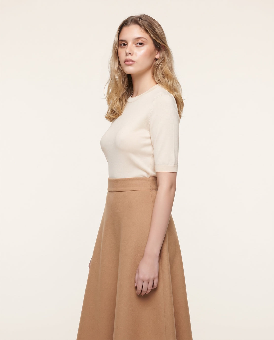 A-Line Wool-Look Midi Skirt