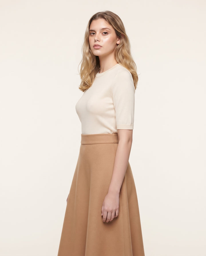 A-Line Wool-Look Midi Skirt