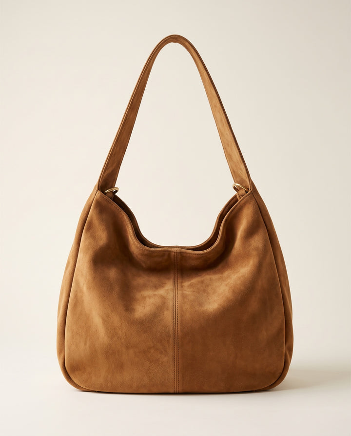 Suede-Look Slouchy Hobo Bag