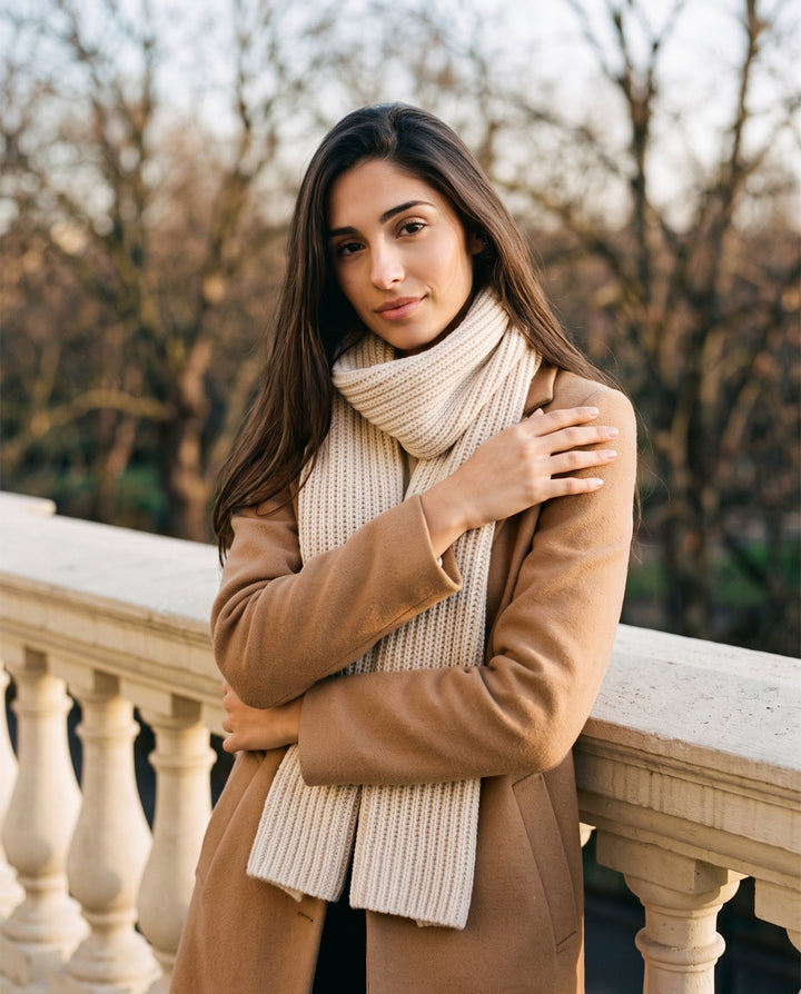 Chunky Ribbed Knit Scarf