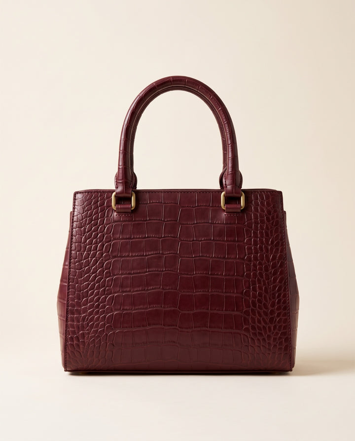 Croc-Embossed Handbag