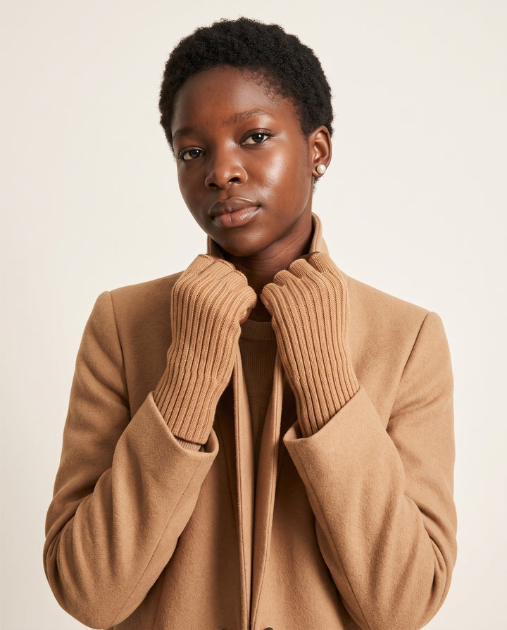 Ribbed Fingerless Gloves