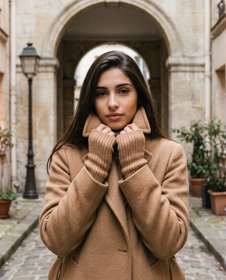 Ribbed Fingerless Gloves
