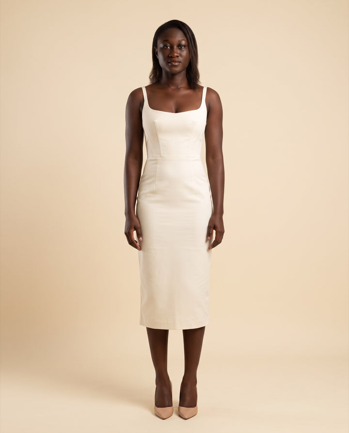 Structured Bustier Midi Dress
