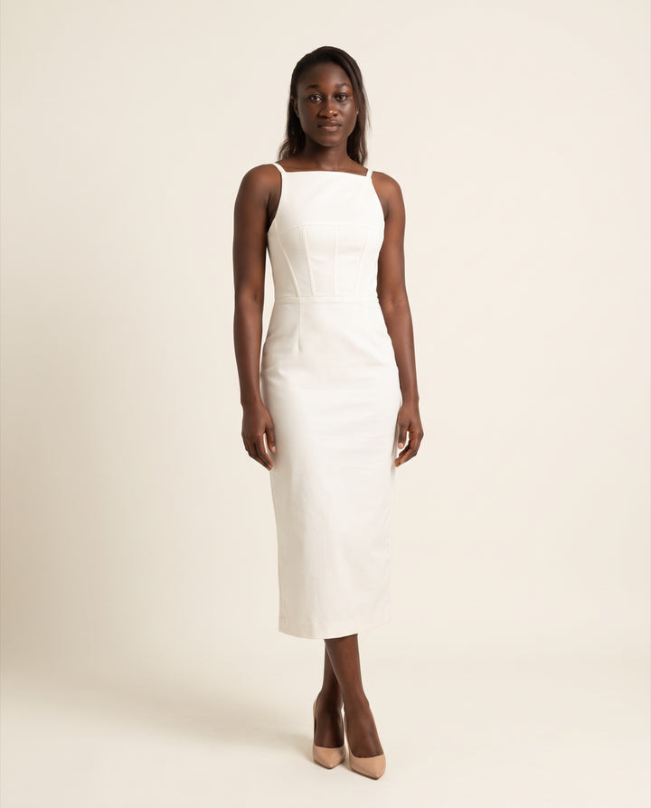 Structured Bustier Midi Dress