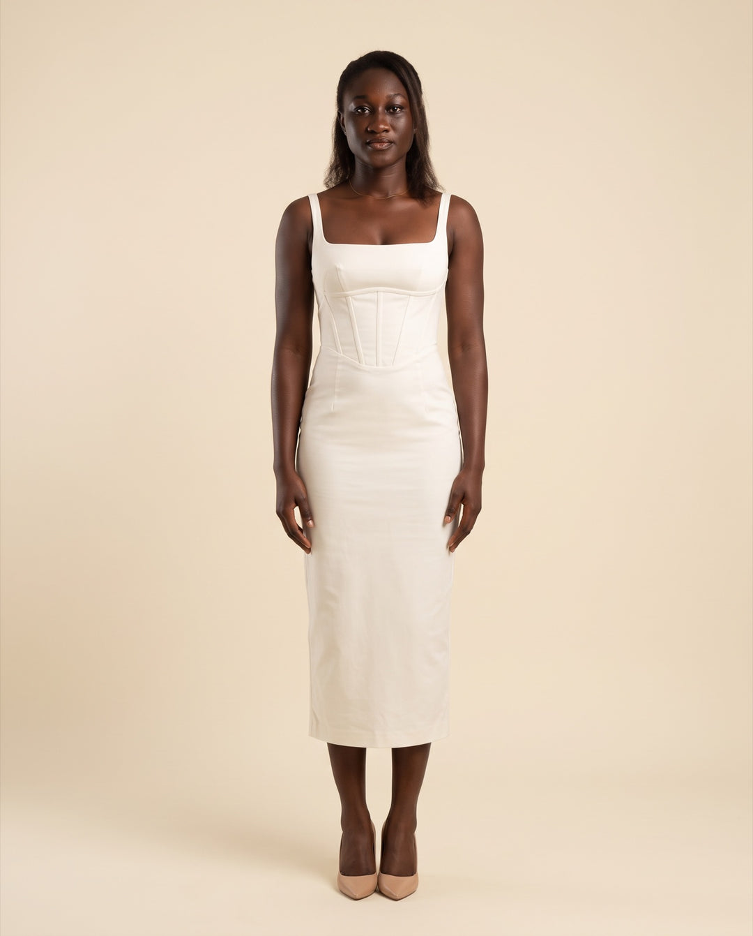 Structured Bustier Midi Dress