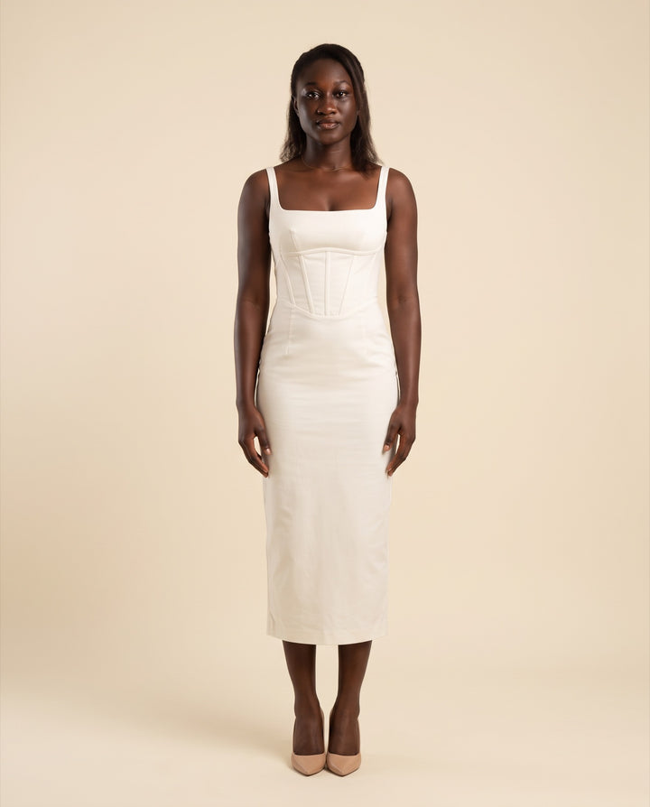 Structured Bustier Midi Dress