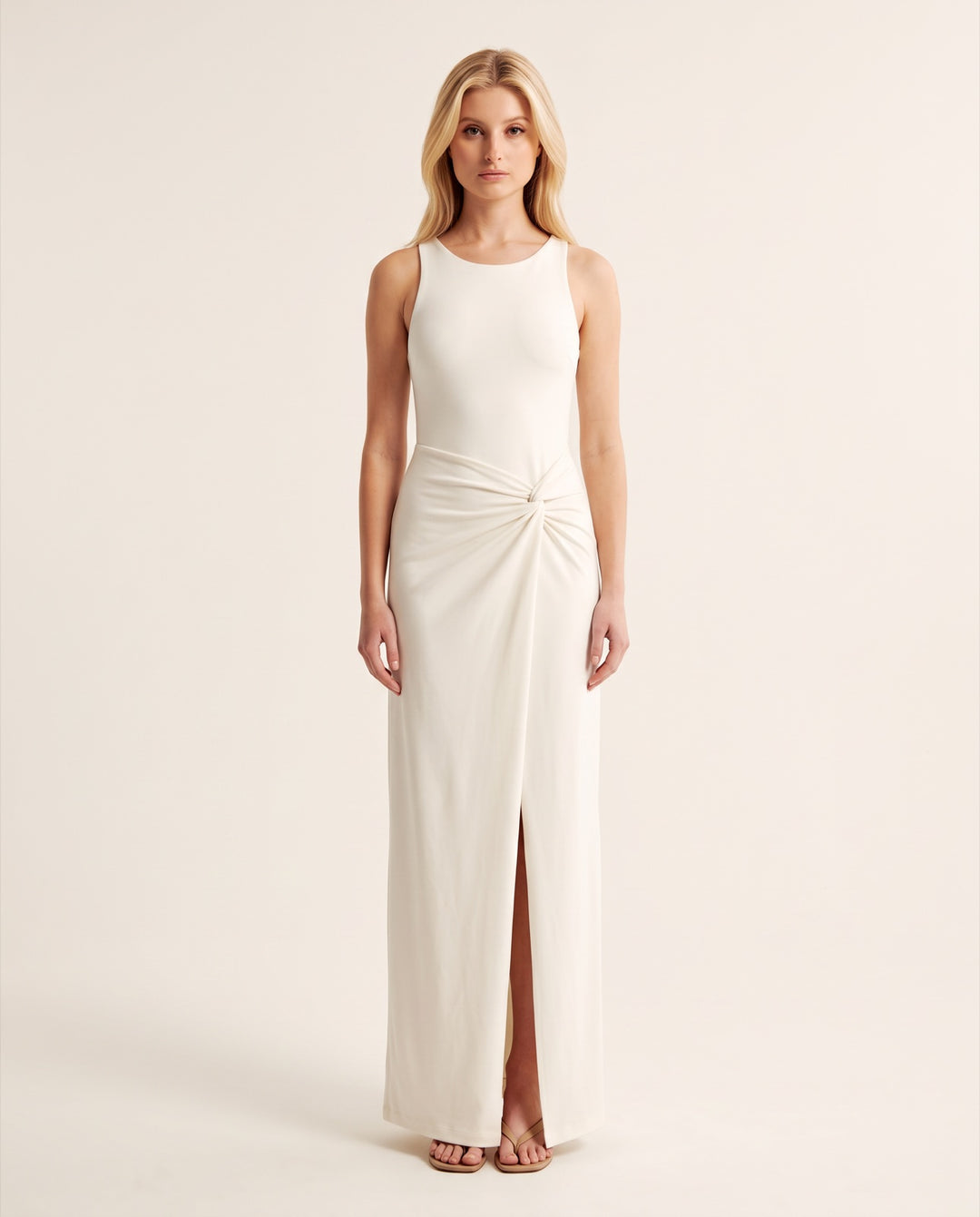 Knot-Waist Jersey Maxi Dress