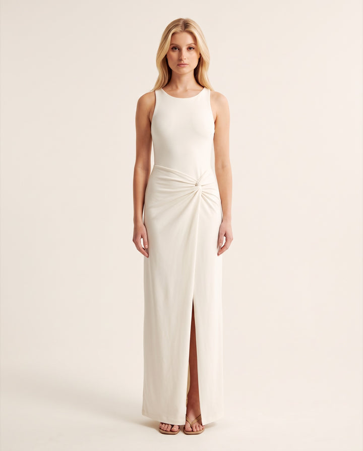 Knot-Waist Jersey Maxi Dress
