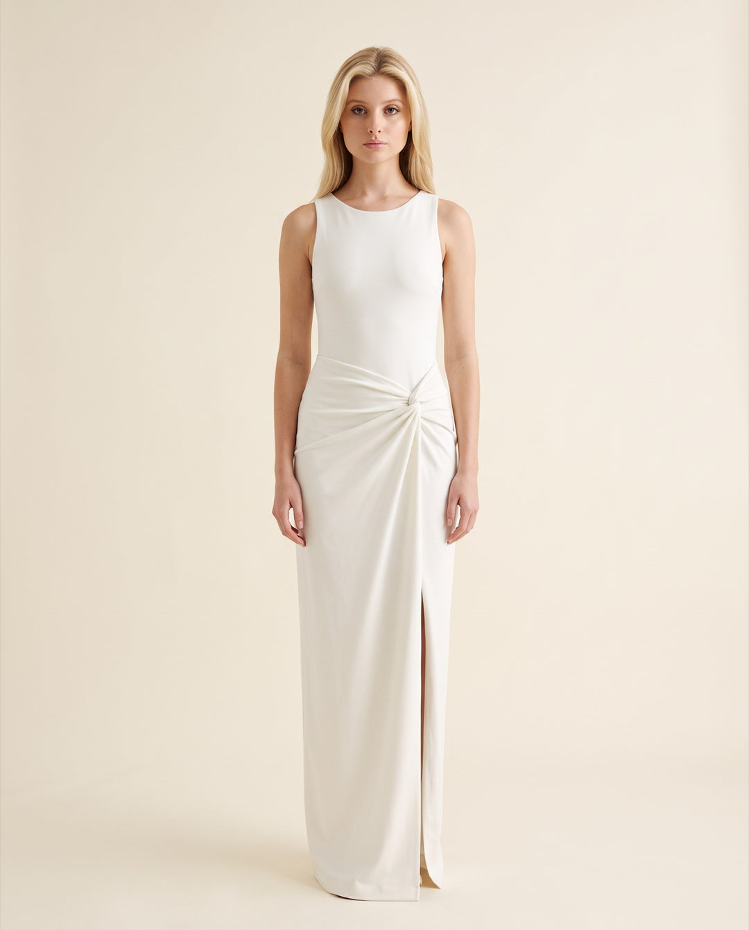 Knot-Waist Jersey Maxi Dress