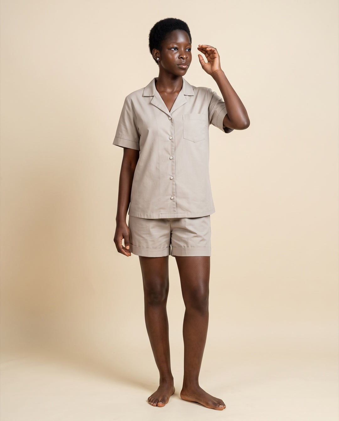 Cotton Poplin Short Pajama Set