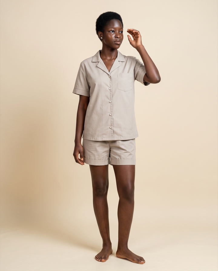 Cotton Poplin Short Pajama Set