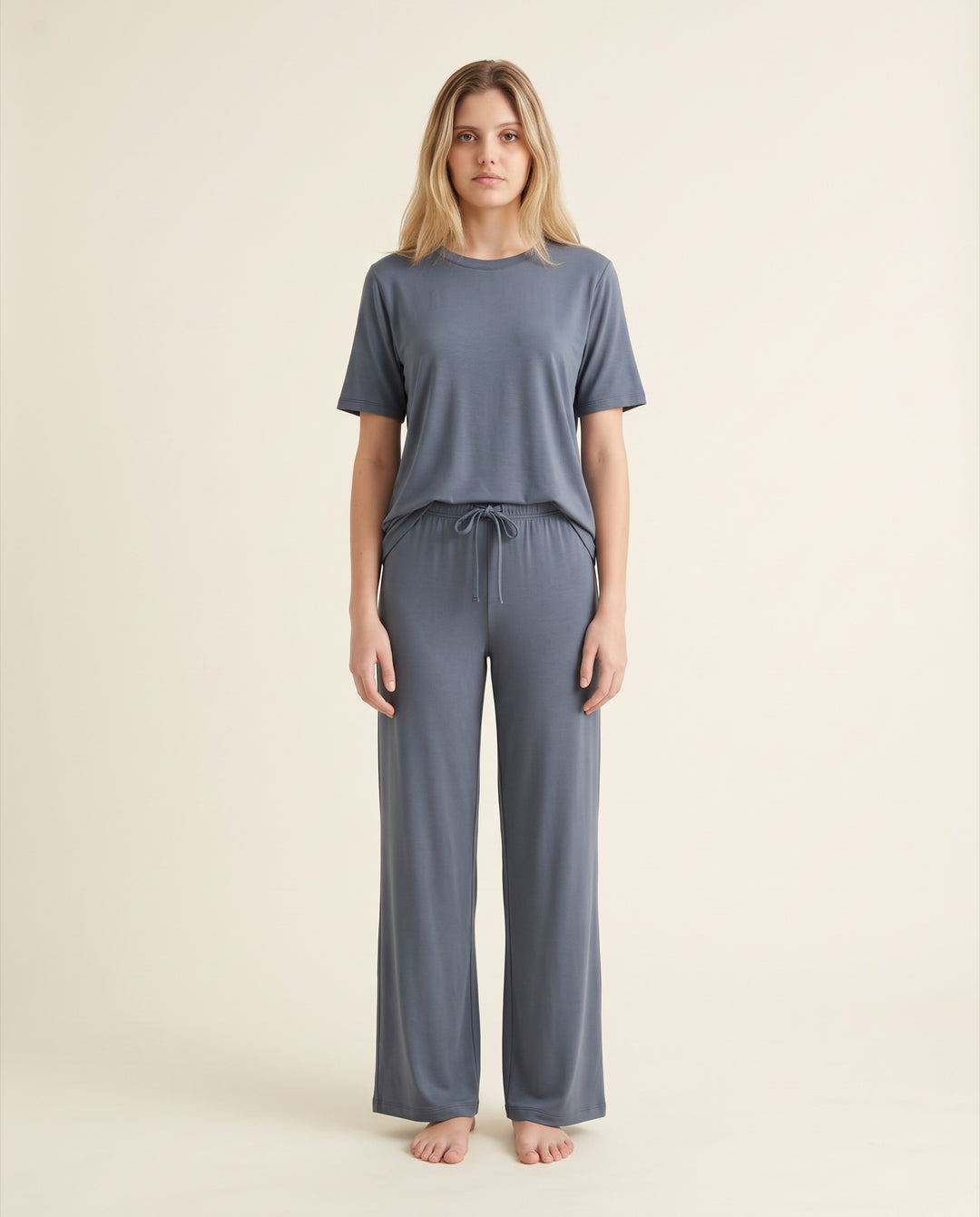 Modal Tee and Wide-Leg Pajama Set