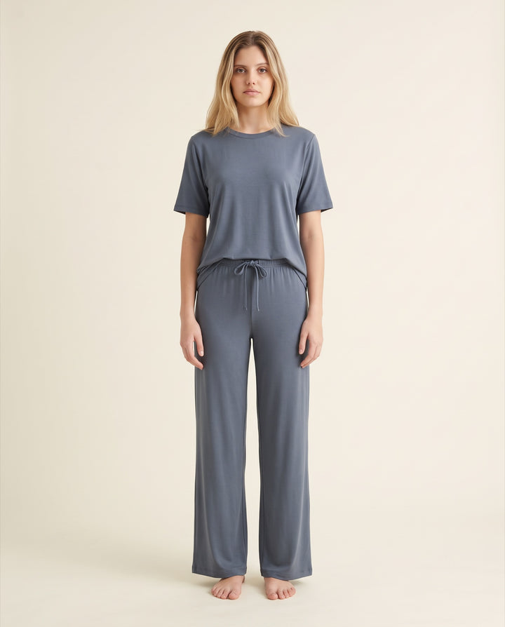 Modal Tee and Wide-Leg Pajama Set