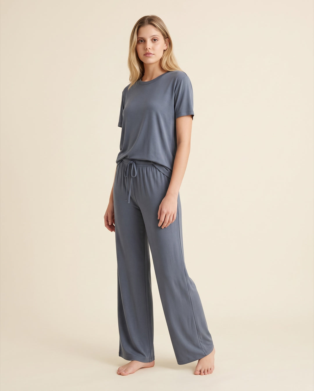 Modal Tee and Wide-Leg Pajama Set
