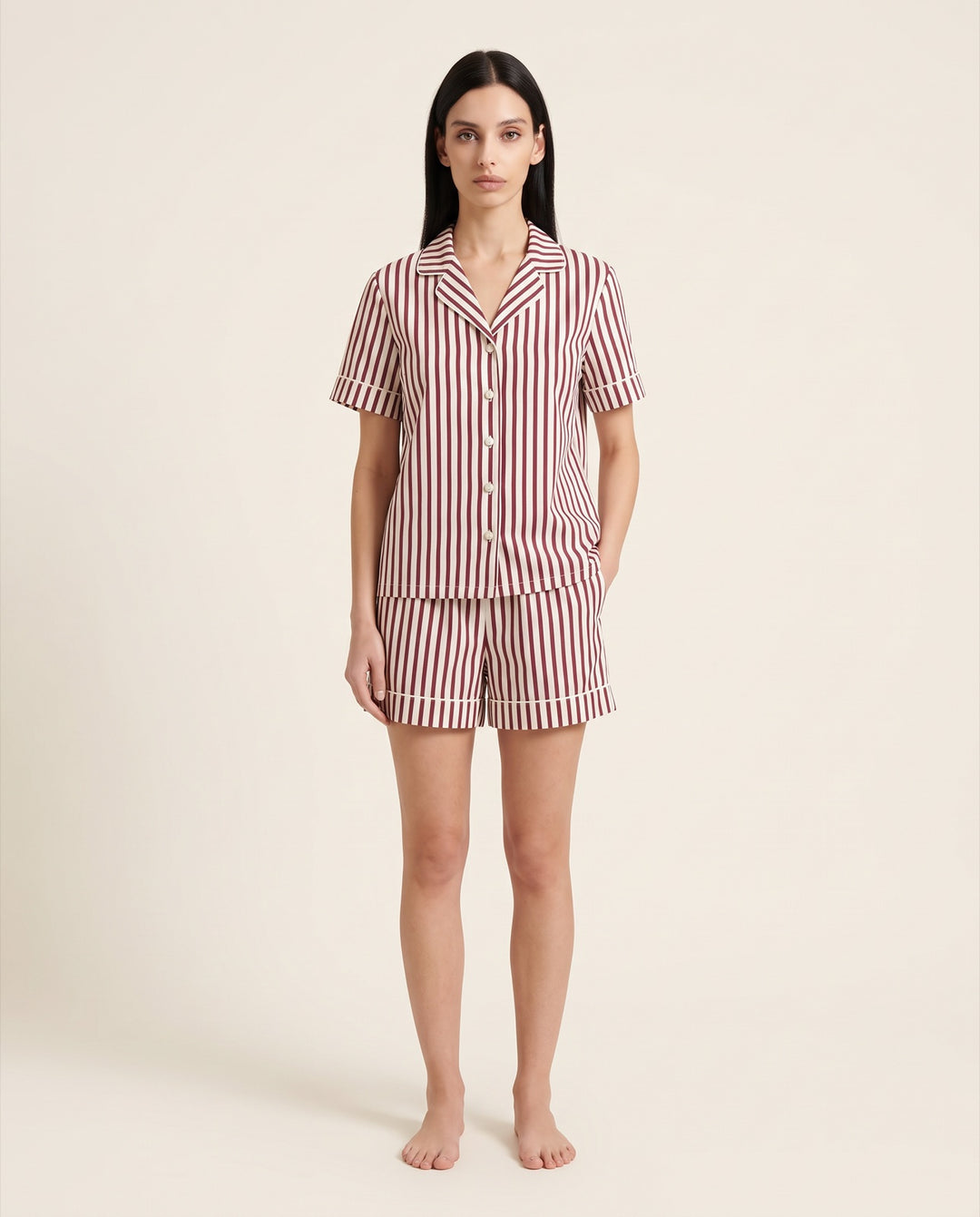 Candy Stripe Pajama Short Set