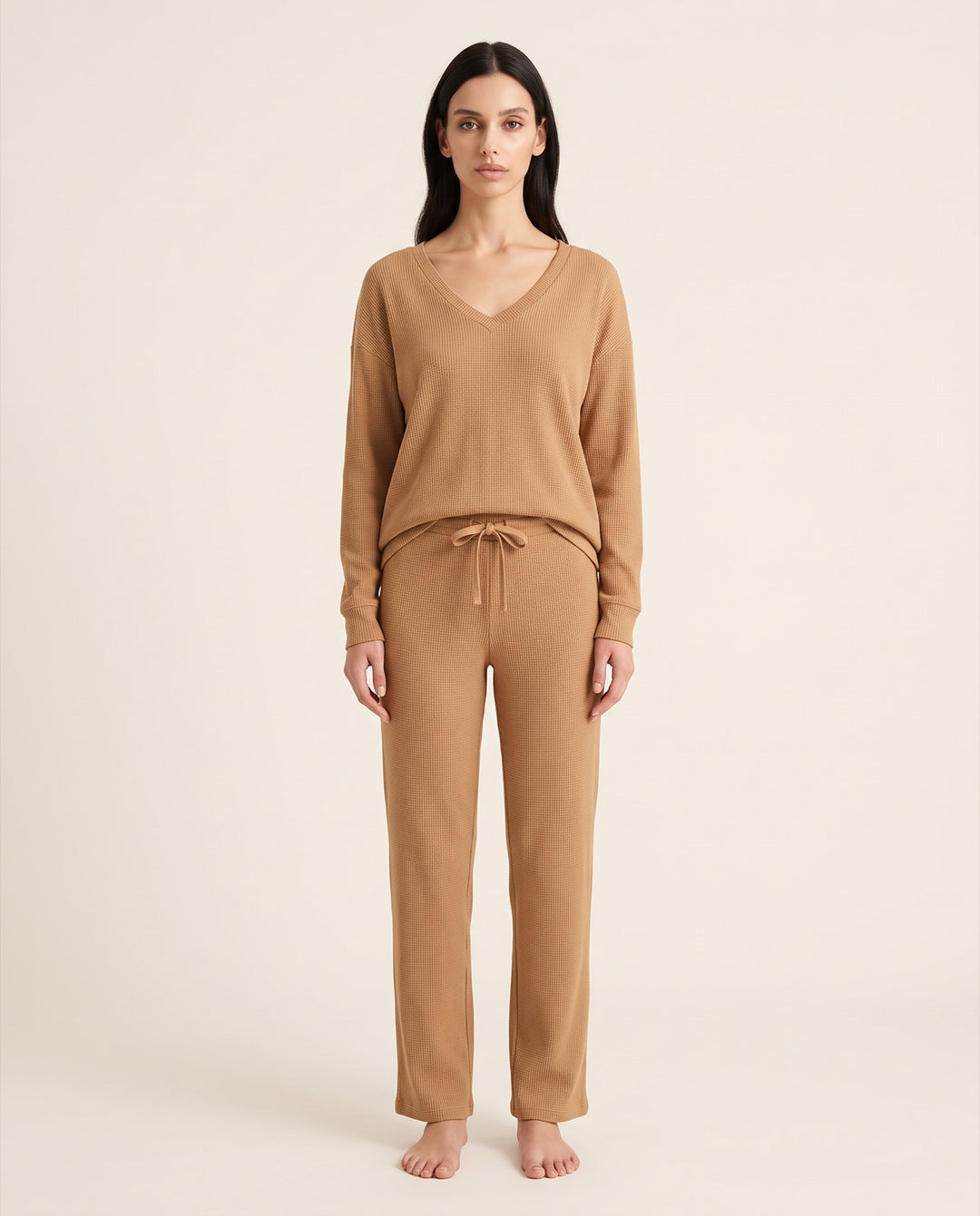 Waffle Knit Pajama Set