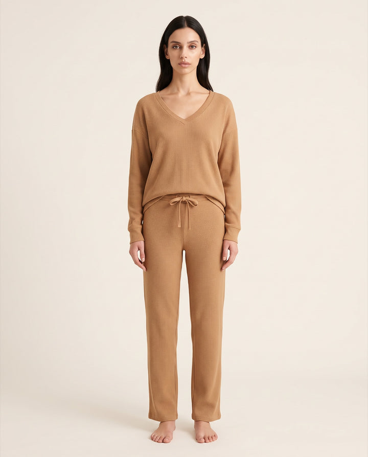 Waffle Knit Pajama Set