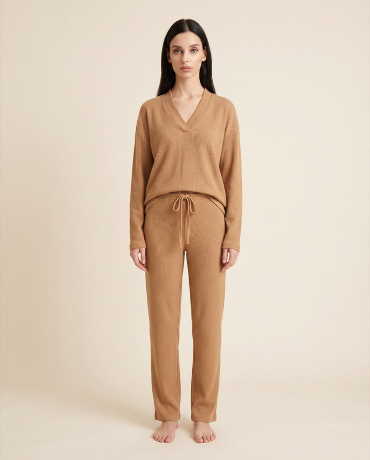 Waffle Knit Pajama Set