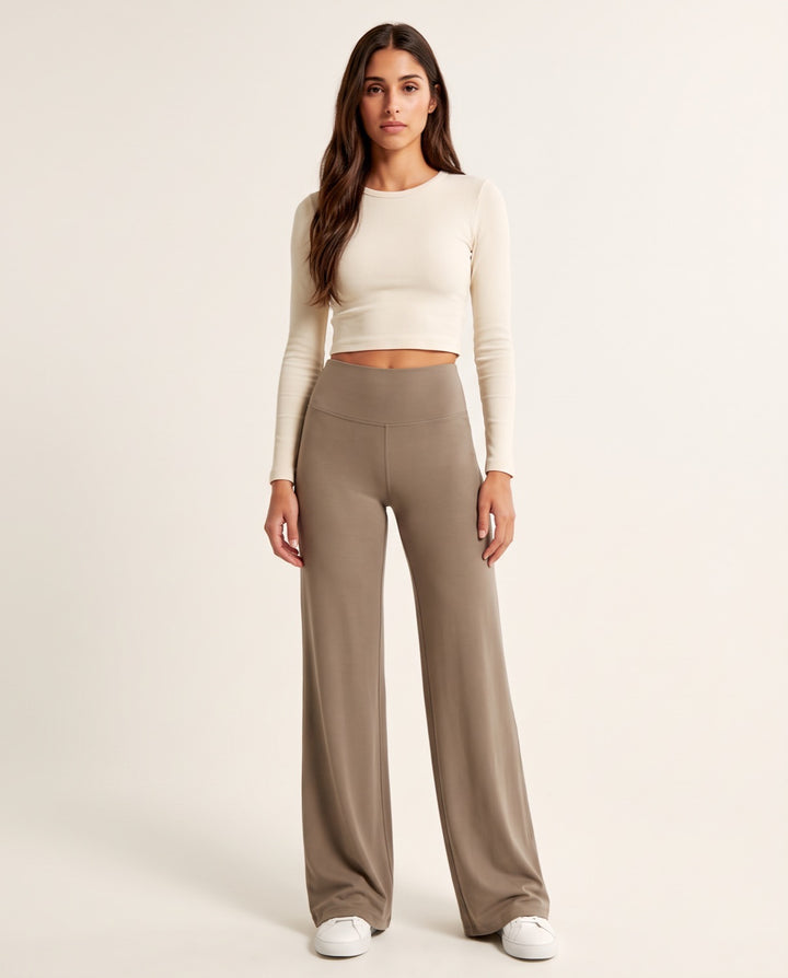 Leopard Wide-Leg Flare Pants