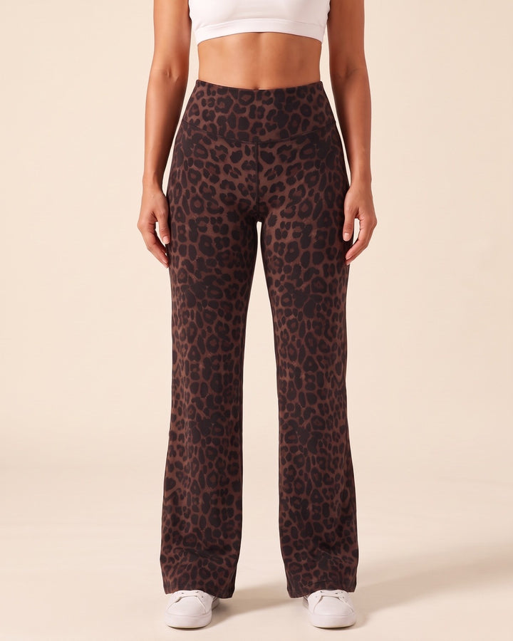 Leopard Wide-Leg Flare Pants
