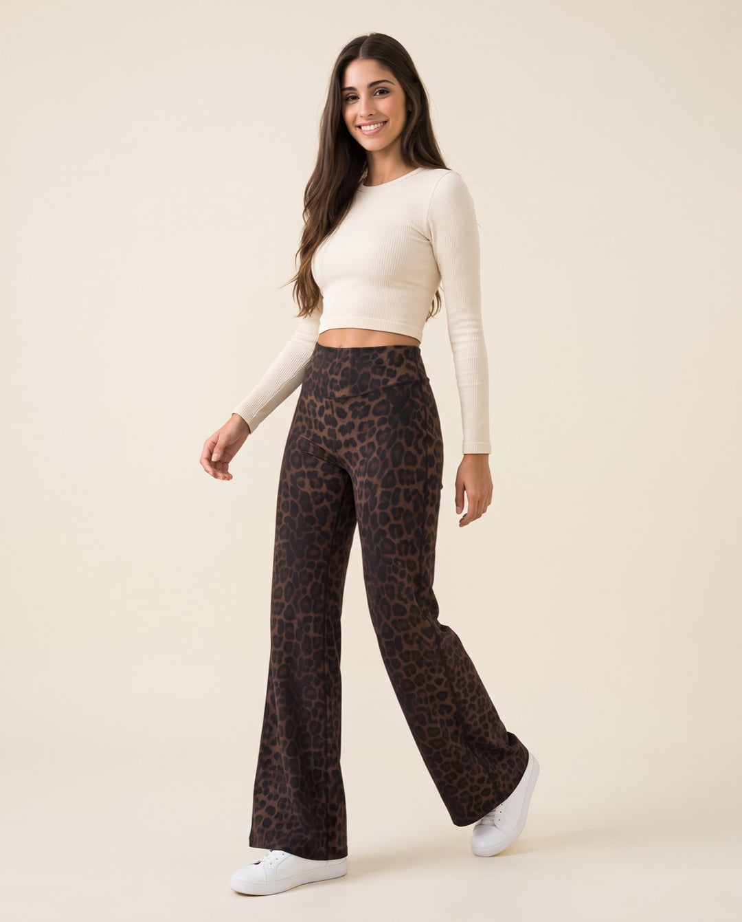Leopard Wide-Leg Flare Pants