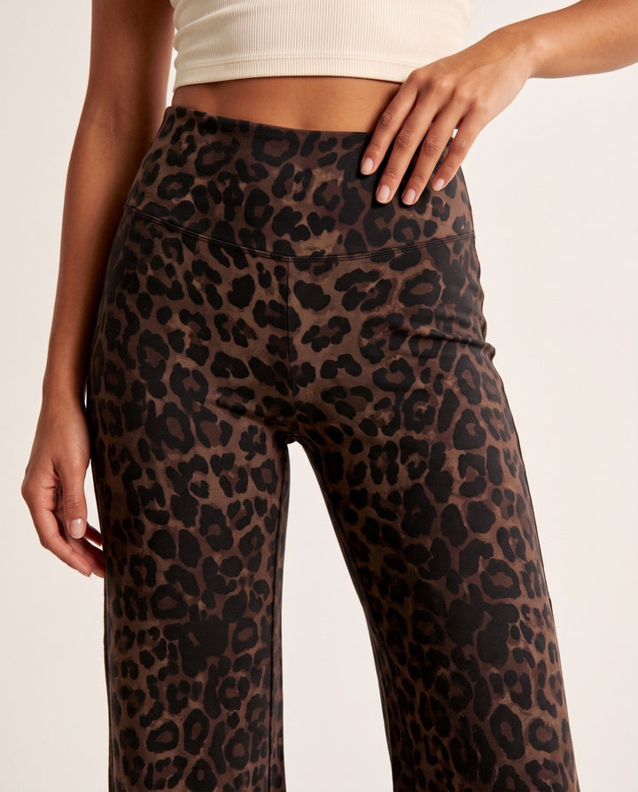 Leopard Wide-Leg Flare Pants