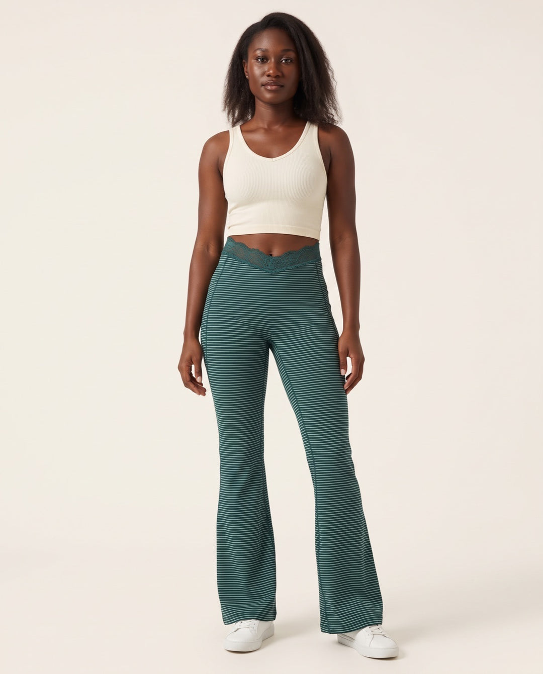 Lace V-Waist Flare Leggings