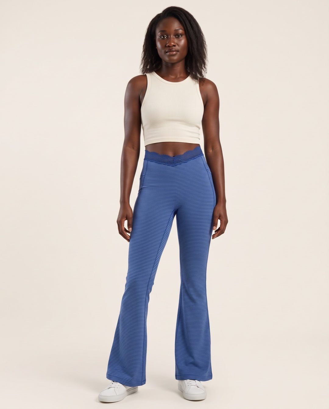 Lace V-Waist Flare Leggings