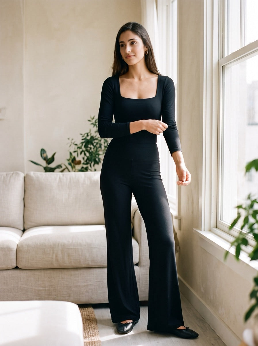 Noella Leopard Wide-Leg Flare Pants