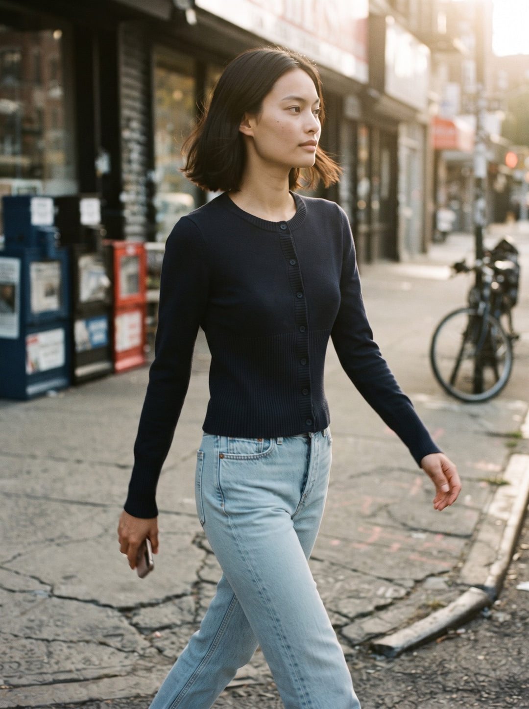 Ribbed Button Cardigan