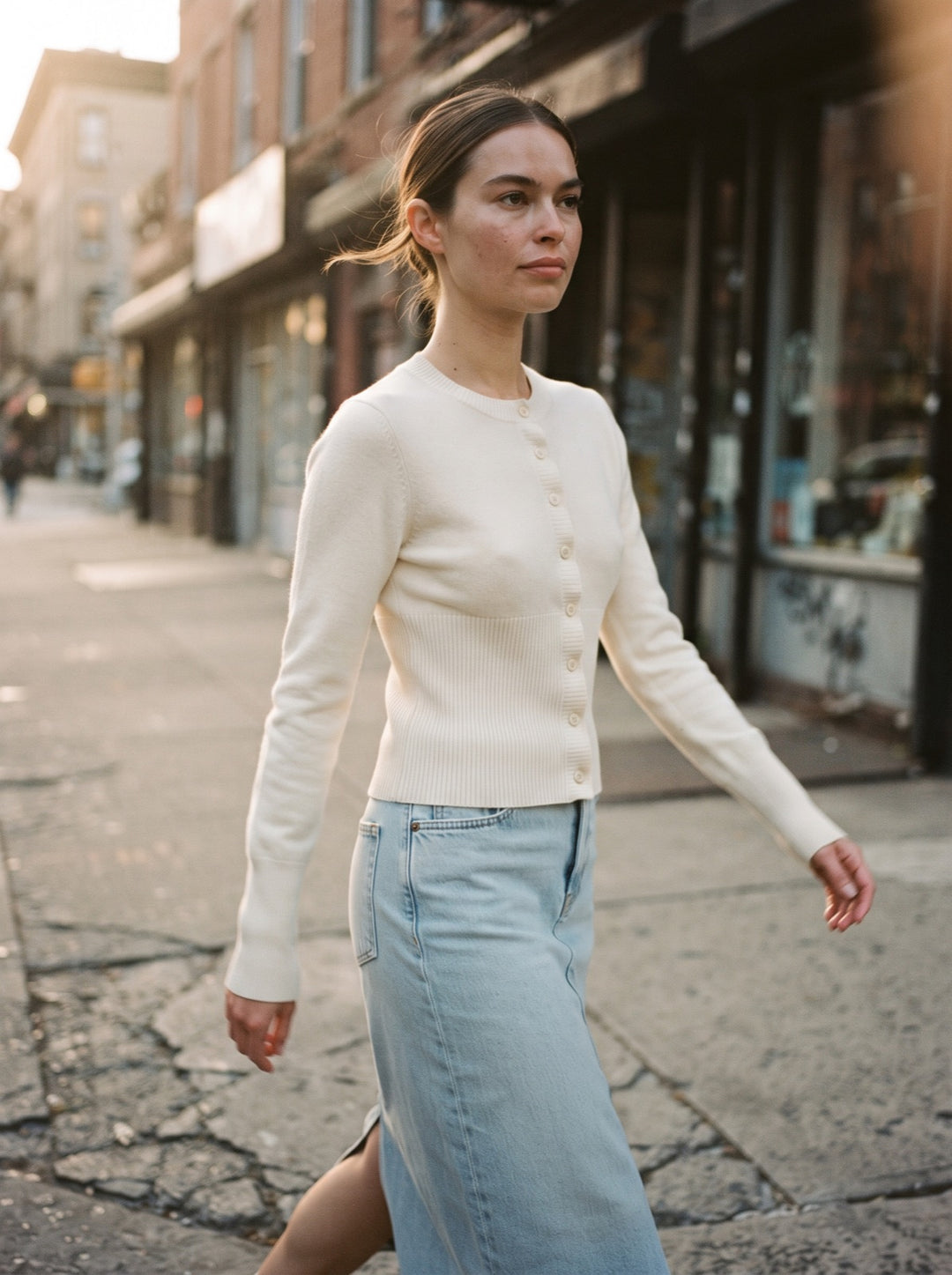 Ribbed Button Cardigan