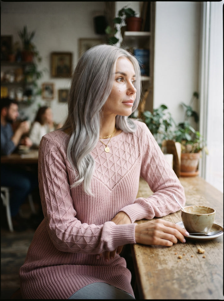 Open-Knit Sweater Dress