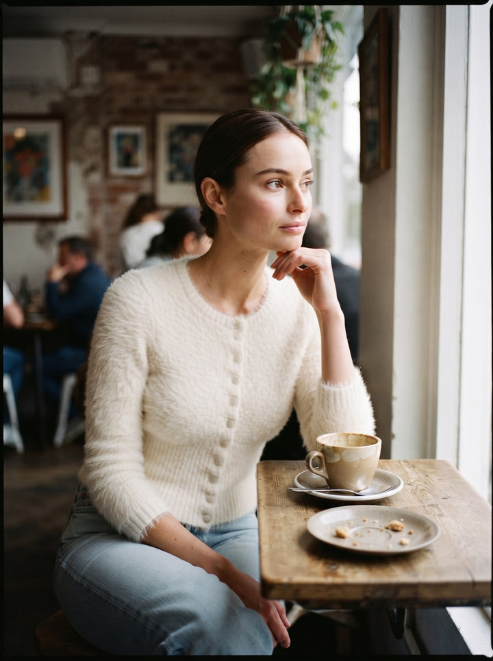 Fuzzy Cropped Cardigan