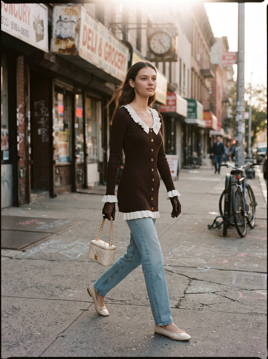 Ruffled Sweater Dress