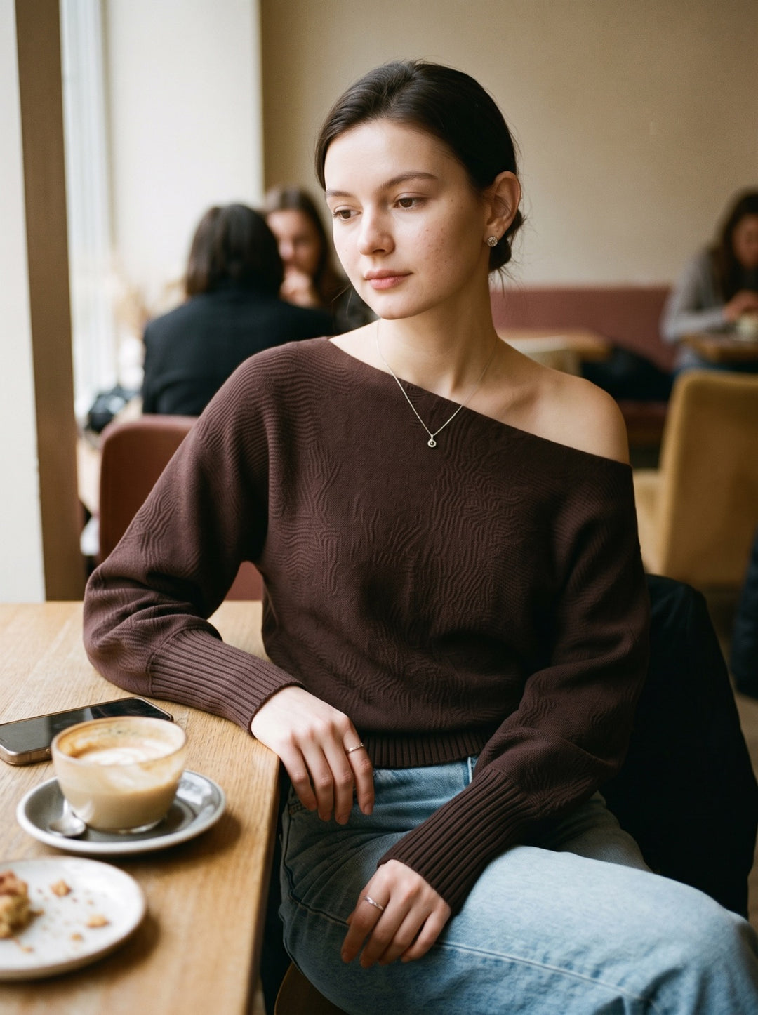 Off-Shoulder Batwing Sweater