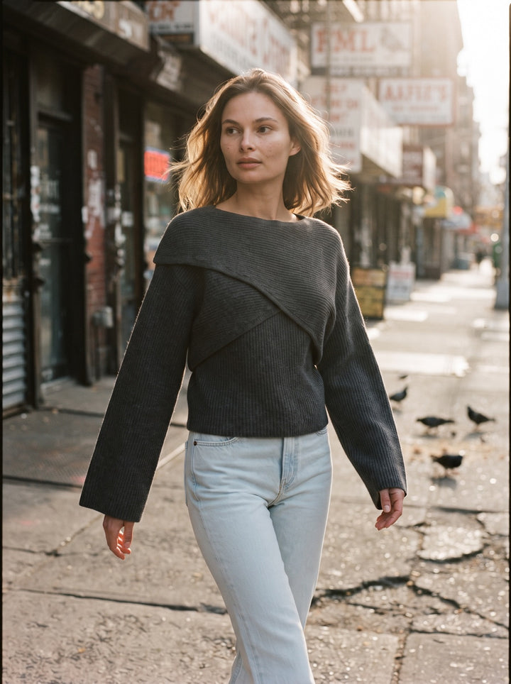 Crossover Crop Pullover