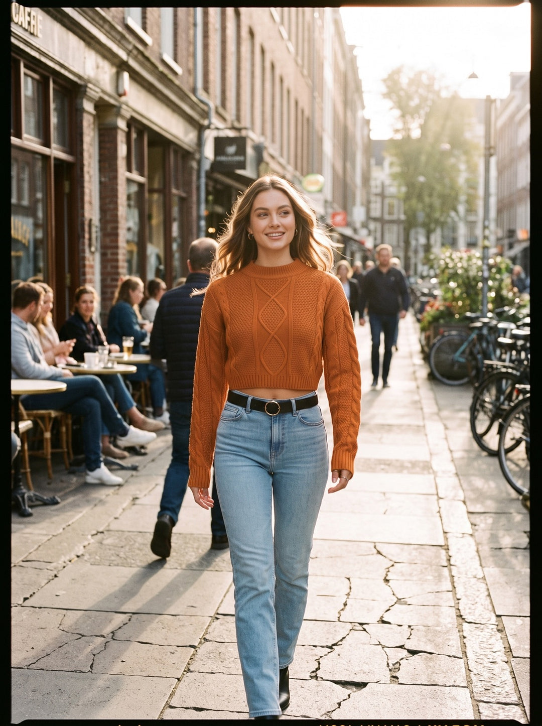 Cable-Knit Cropped Sweater