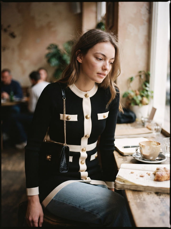 Round-Neck Sweater Dress