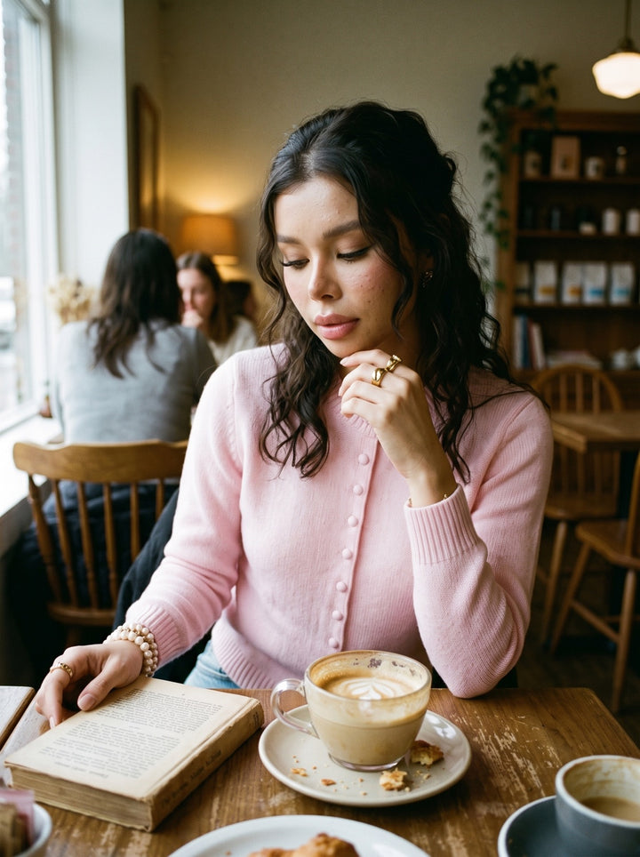 Fitted Round-Neck Cardigan