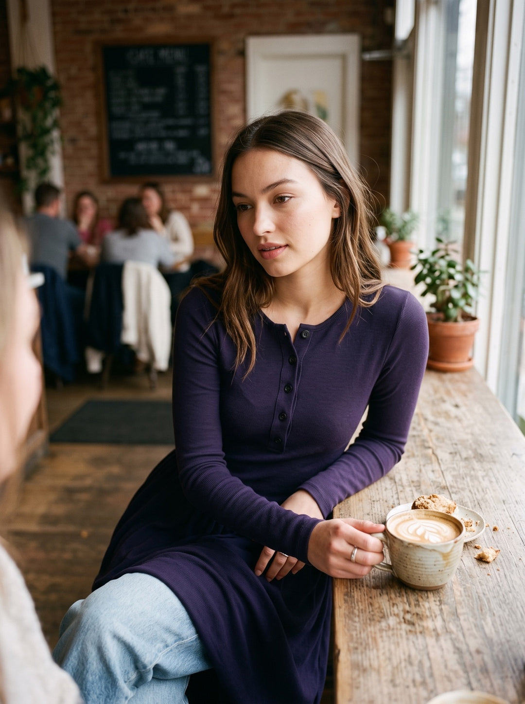 Round-Neck Knit Dress