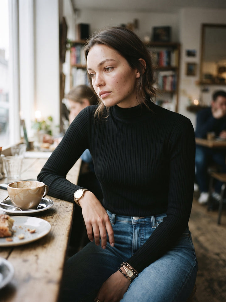 Ribbed Turtleneck Sweater