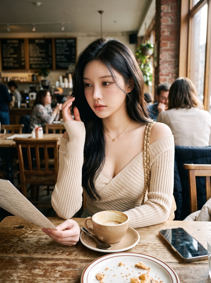 Backless V-Neck Knit Dress