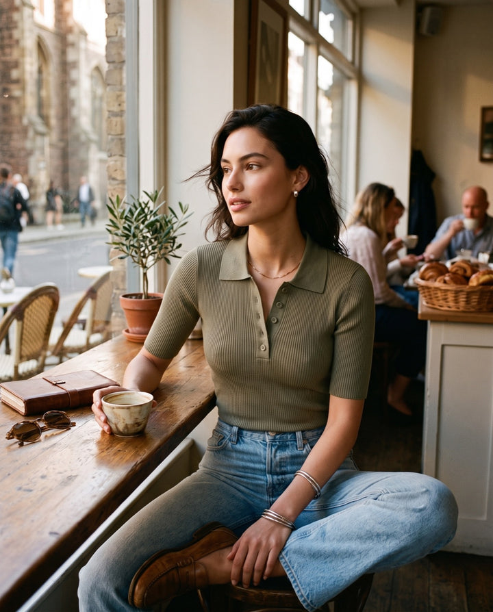 Lapel Knit Polo