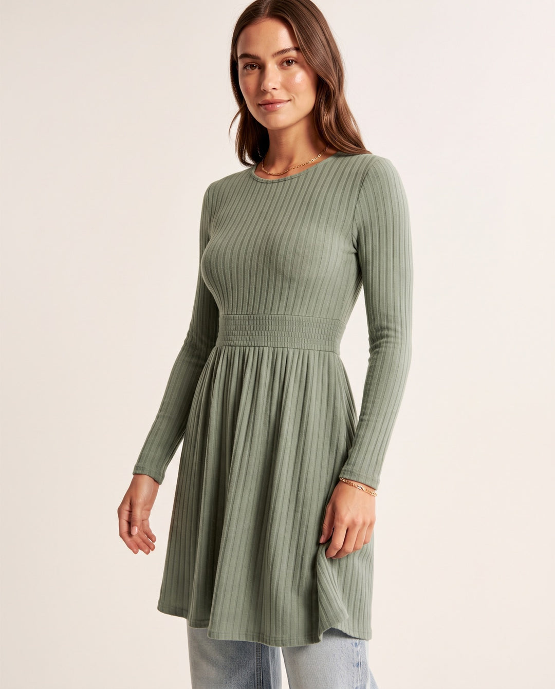 Ribbed A-Line Knit Dress - NOÉLLA